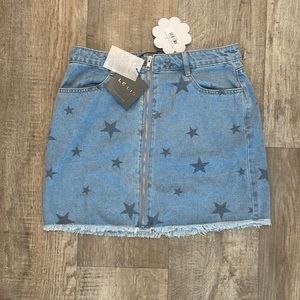 NWT starry jean skirt